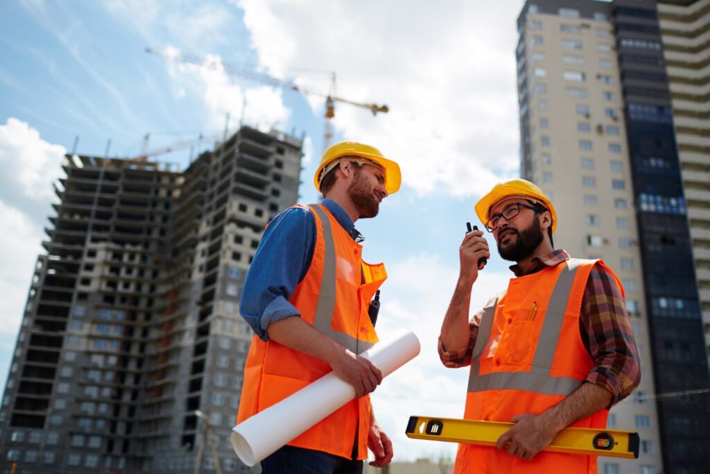Construction Company overseeing commercial construction planning and on-site execution with architects and engineers