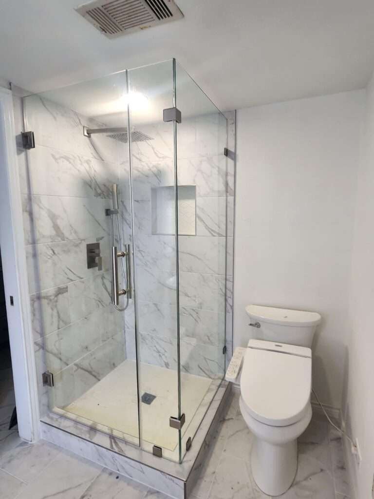 Shower Remodeling 20 Shower Remodeling incorporating a luxury rainfall shower system with premium fixtures and elegant styling