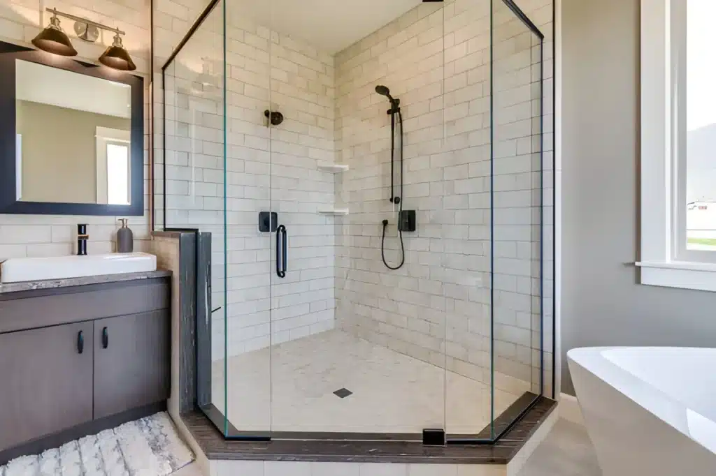 Duncanville, TX 7 Kitchen and bathroom remodeling in Duncanville featuring a luxury bathroom upgrade with walk-in shower and elegant tile design